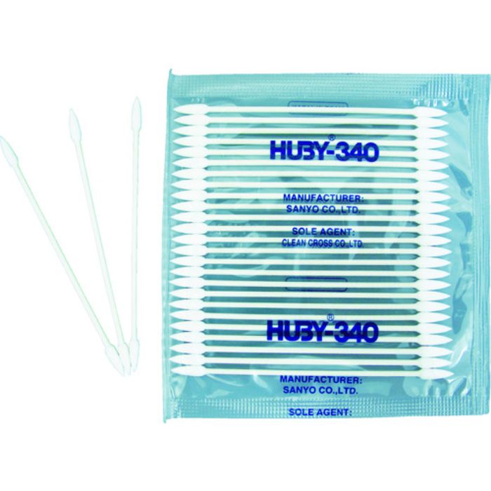 HUBY 3インチ 工業用綿棒(先端コーン型/シャープポイントスリム)BB-003SP (100本入)(Tcode:4786670)