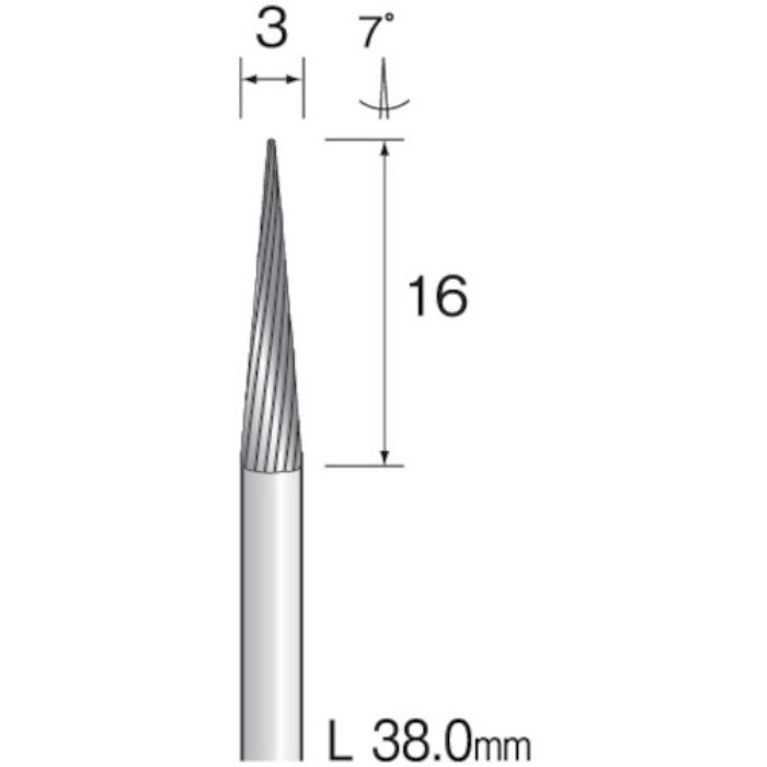 ミニモ 超硬カッター スパイラルカット Φ3 軸径3.0mm(Tcode:8527309)