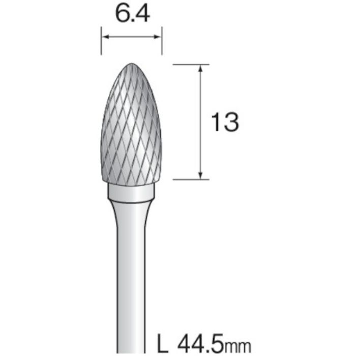 ミニモ 超硬カッター クロスカット Φ6.4 軸径3.0mm(Tcode:8527340)
