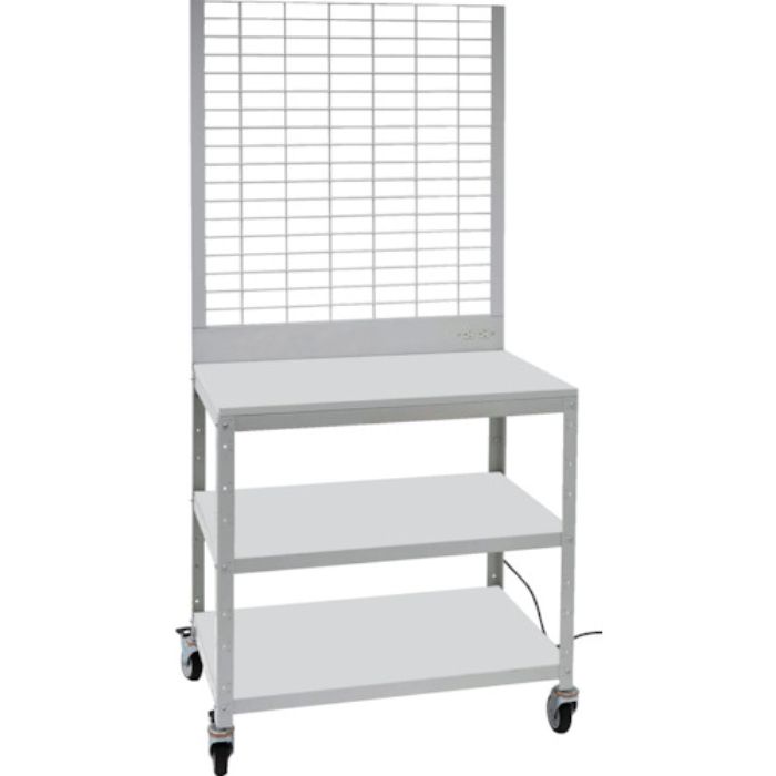 TRUSCO スーパーラックデスク型メッシュパネル式 コンセント付 ウレタン車輪付(Tcode:2664779)
