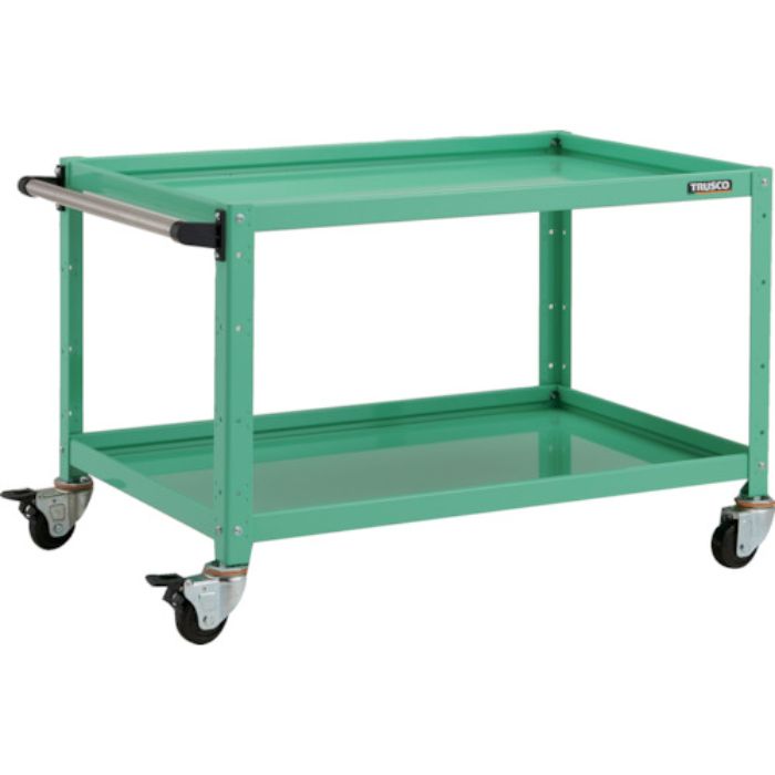 TRUSCO ツールワゴン バーディワゴン 900X600XH600 2段 ヤンググリーン(Tcode:8183758)