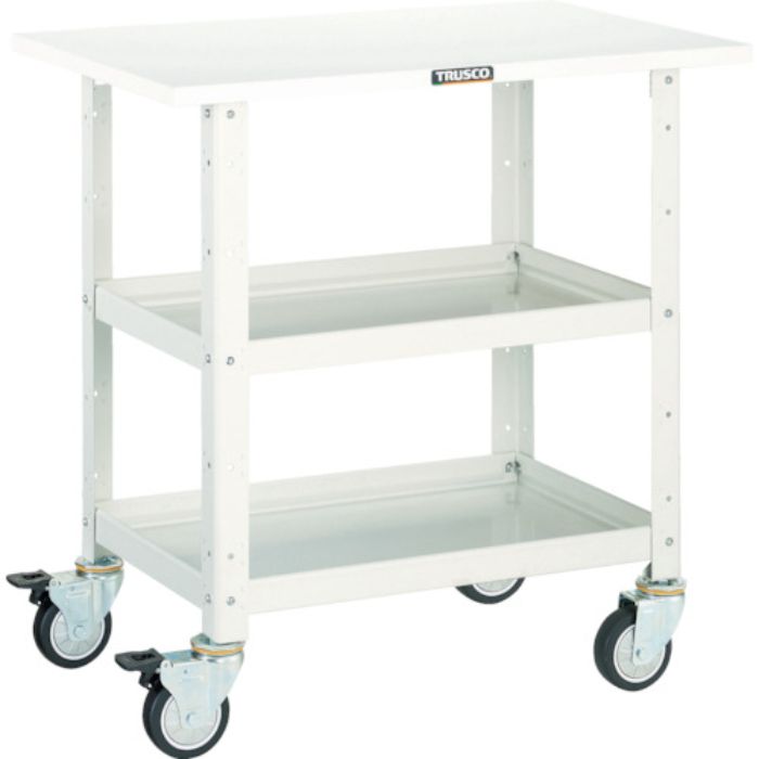 TRUSCO ツールワゴン バーディワゴン 600X400 天板付 ウレタン車輪 ホワイト(Tcode:4501390)