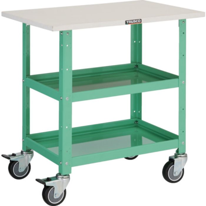 TRUSCO ツールワゴン バーディワゴン 600X400 天板付 ウレタン車輪 ヤンググリーン(Tcode:4749791)