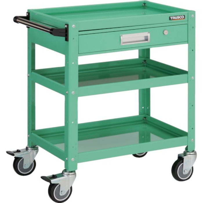 TRUSCO ツールワゴン バーディワゴン 600×400 引出付 ウレタン車輪 ヤンググリーン(Tcode:4749898)