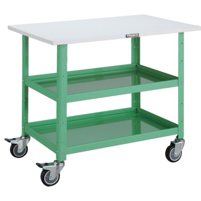 TRUSCO ツールワゴン バーディワゴン 750X500 天板付 ウレタン車輪 ヤンググリーン(Tcode:4749804)