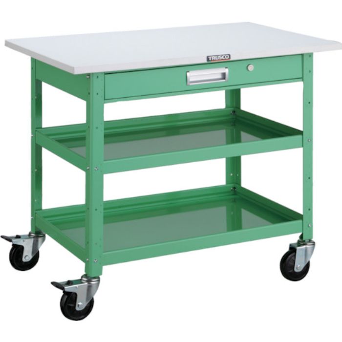 TRUSCO ツールワゴン バーディワゴン 750X500 引出 天板付 ヤンググリーン(Tcode:4749766)