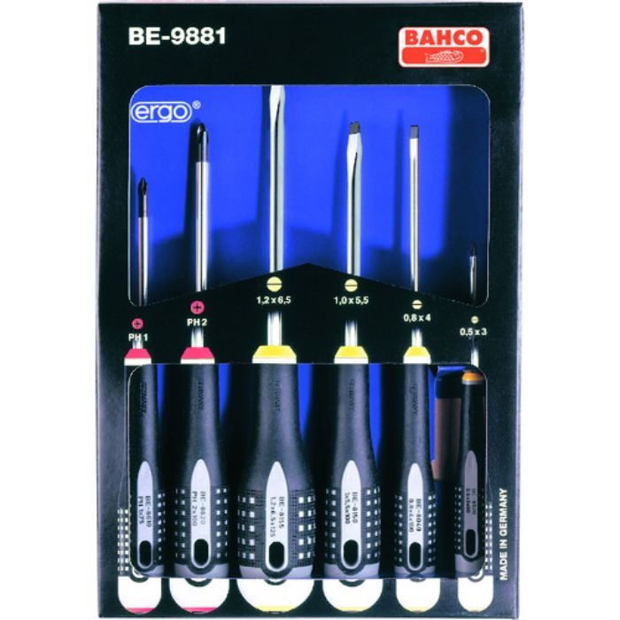 バーコ グリップドライバー エルゴドライバーセット 刃先マグネット入り 6本セット(Tcode:1287044)