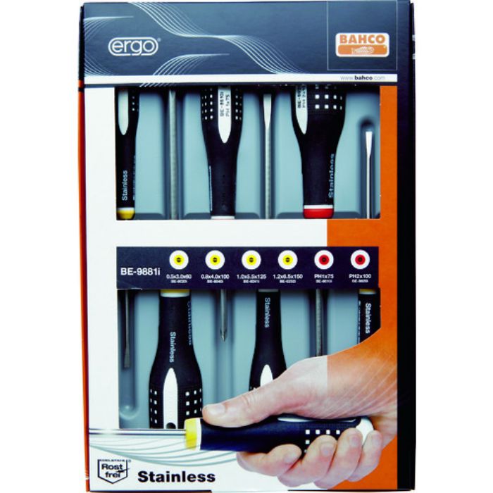 バーコ グリップドライバー エルゴステンレスドライバー 6本セット BE-8020I、8040I他(Tcode:7928475)