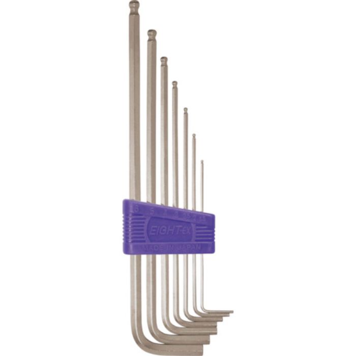エイト 六角棒スパナ ボールポイント エキストラロング7本セット 1.5〜6mm(Tcode:8116196)
