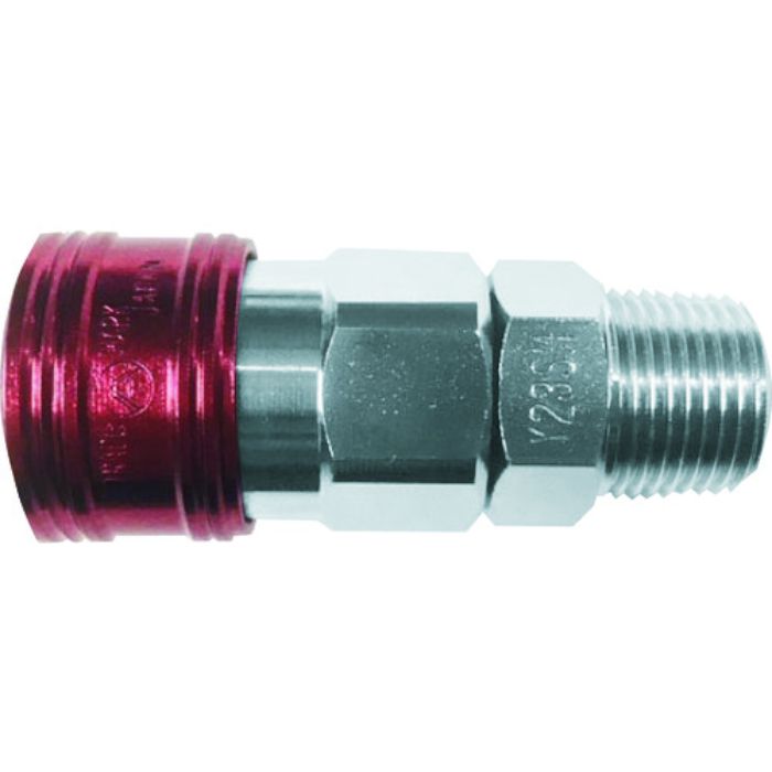 ヤマト 金属カップリング BLY-Cシリーズ カラーカップリングソケット(めねじ取付用) レッド  相手側取付サイズRc1/4(Tcode:1371847)