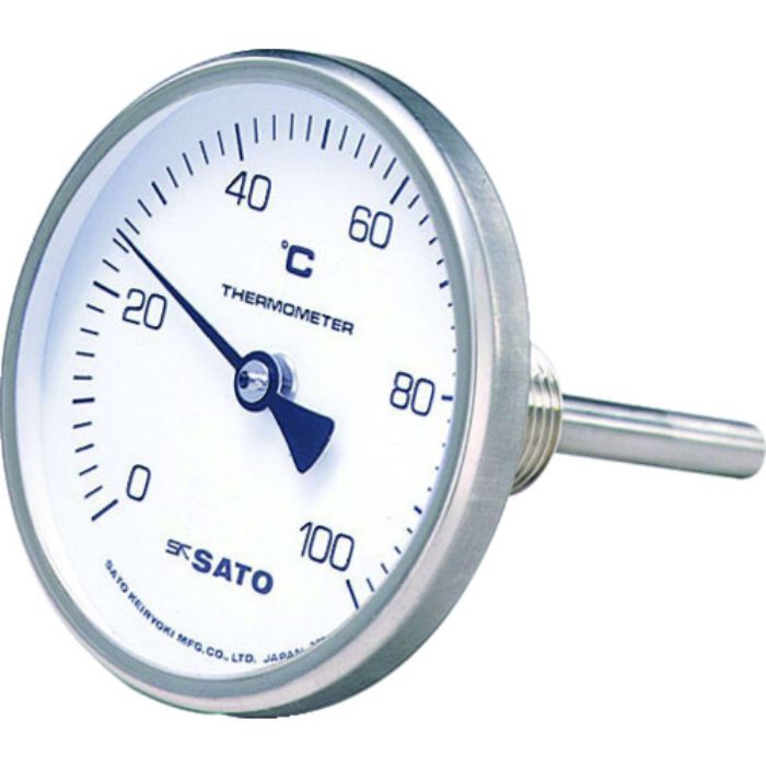 佐藤 バイメタル式温度計BM-T-75S 0〜100℃ 50L(2110-20)(Tcode:1664307)