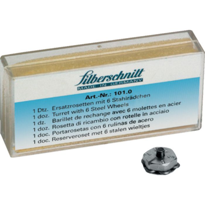 ボーレ ガラスカッター Silberschnitt[[R上]] 用替え刃6枚付きタレット 130° 1個(Tcode:2580617)