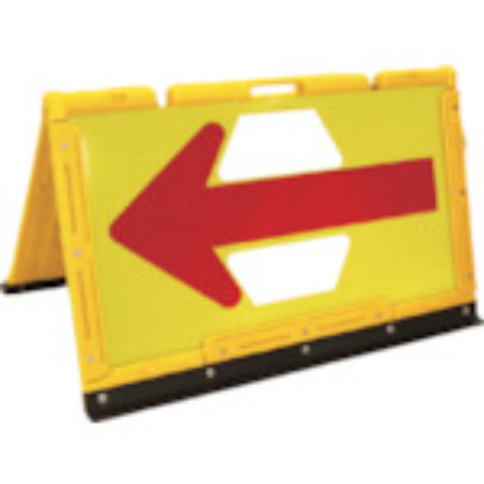 ANZEN 矢印板 ブロー製折りたたみ矢印板黄 550*900 黄/赤矢印(Tcode:4367150)