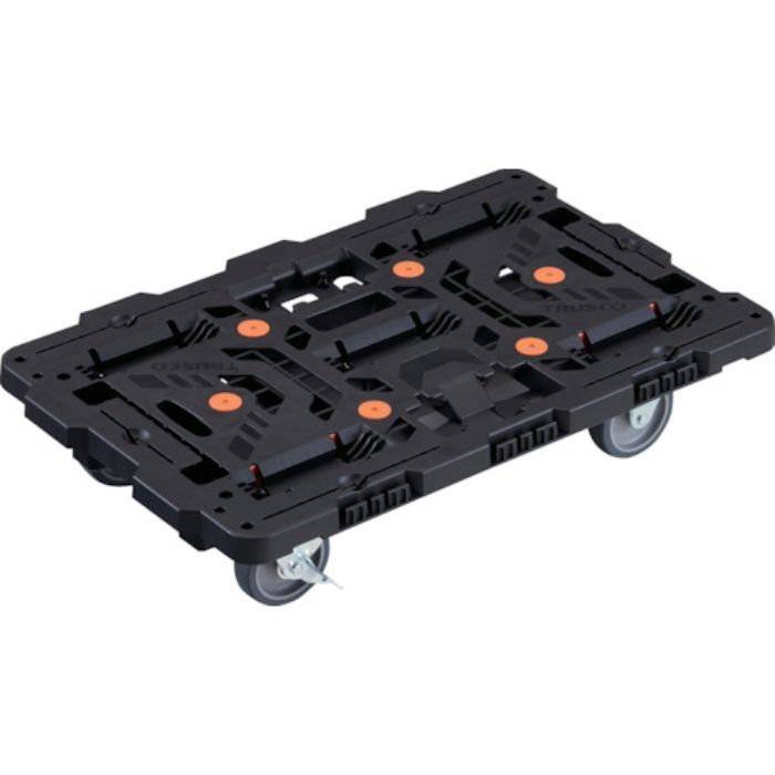 TRUSCO 連結式樹脂製平台車 ビートル 700X450 自在3輪 内2輪ストッパー付(Tcode:2360483)