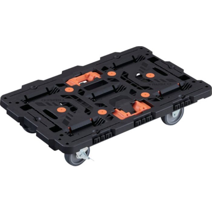 TRUSCO 連結式樹脂製平台車 ビートル 700X450 自在3輪 内2輪ストッパー付 とめたろう付(Tcode:2360500)