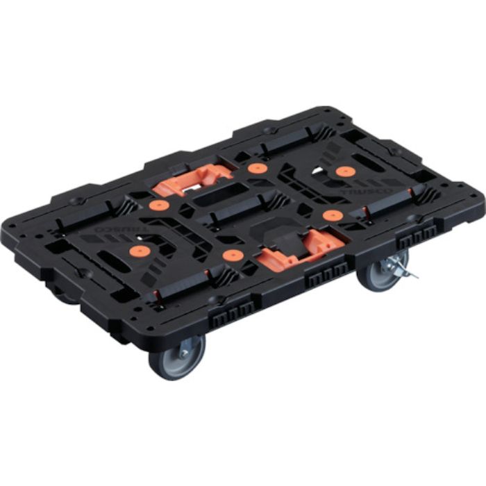 TRUSCO 連結式樹脂製平台車 ビートル 700X450 自在5輪 内2輪ストッパー付 とめたろう付(Tcode:2360498)