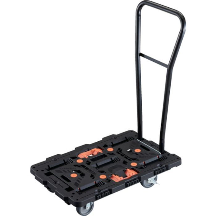 TRUSCO 連結式樹脂製平台車 ビートル 700X450 自在5輪 内2輪ストッパー付 脱着式ハンドル付 とめたろう付(Tcode:2358981)