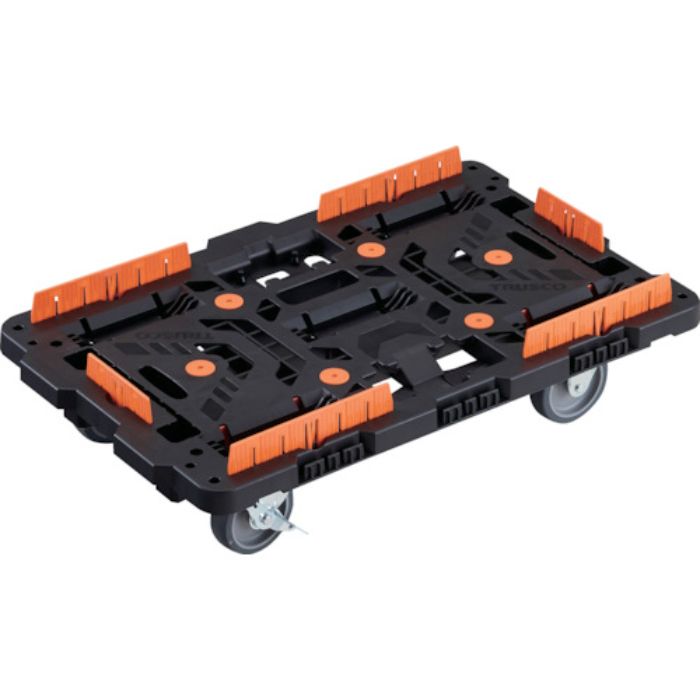 TRUSCO 連結式樹脂製平台車 ビートル 700X450 自在3輪 内2輪ストッパー付 コボレ止めセット付(Tcode:2360490)