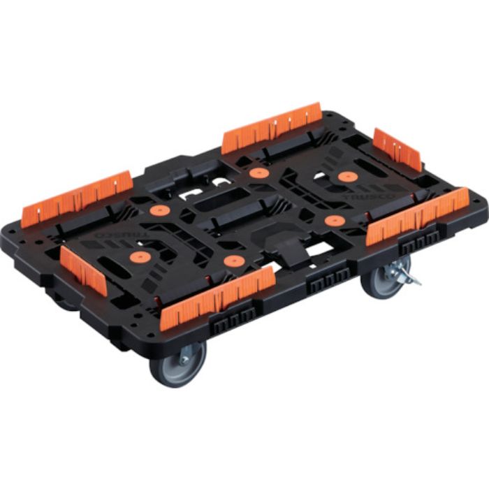 TRUSCO 連結式樹脂製平台車 ビートル 700X450 自在5輪 内2輪ストッパー付 コボレ止めセット付(Tcode:2360494)