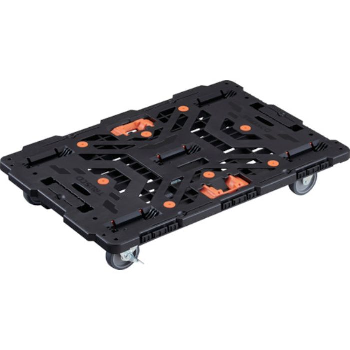 TRUSCO 連結式樹脂製平台車 ビートル 900X600 自在3輪 内2輪ストッパー付 とめたろう付(Tcode:2360497)