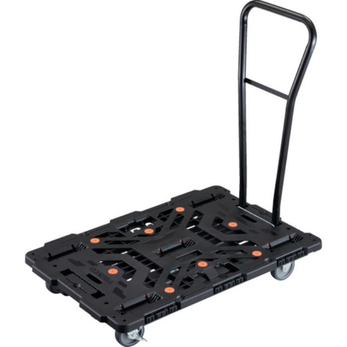 TRUSCO 連結式樹脂製平台車 ビートル 900X600 自在3輪 内2輪ストッパー付 脱着式ハンドル付(Tcode:2360461)