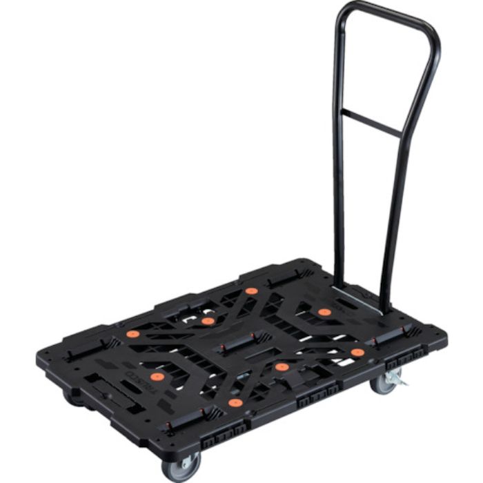 TRUSCO 連結式樹脂製平台車 ビートル 900X600 自在5輪 内2輪ストッパー付 脱着式ハンドル付(Tcode:2360464)