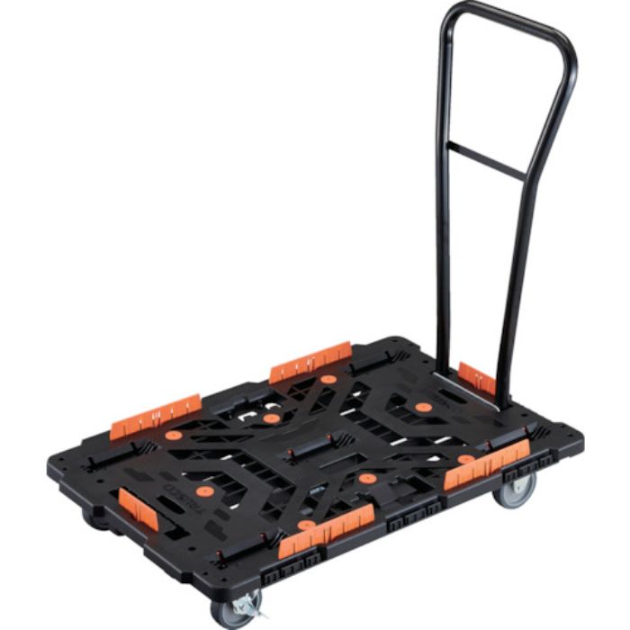 TRUSCO 連結式樹脂製平台車 ビートル 900X600 自在3輪 内2輪ストッパー付 脱着式ハンドル付 コボレ止めセット付(Tcode:2358983)
