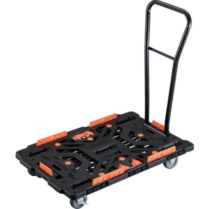 TRUSCO 連結式樹脂製平台車 ビートル 900X600 自在3輪 内2輪ストッパー付 脱着式ハンドル付 コボレ止めセット とめたろう付(Tcode:2358986)