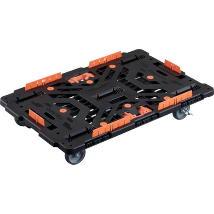 TRUSCO 連結式樹脂製平台車 ビートル 900X600 自在5輪 内2輪ストッパー付 コボレ止めセット とめたろう付(Tcode:2360505)