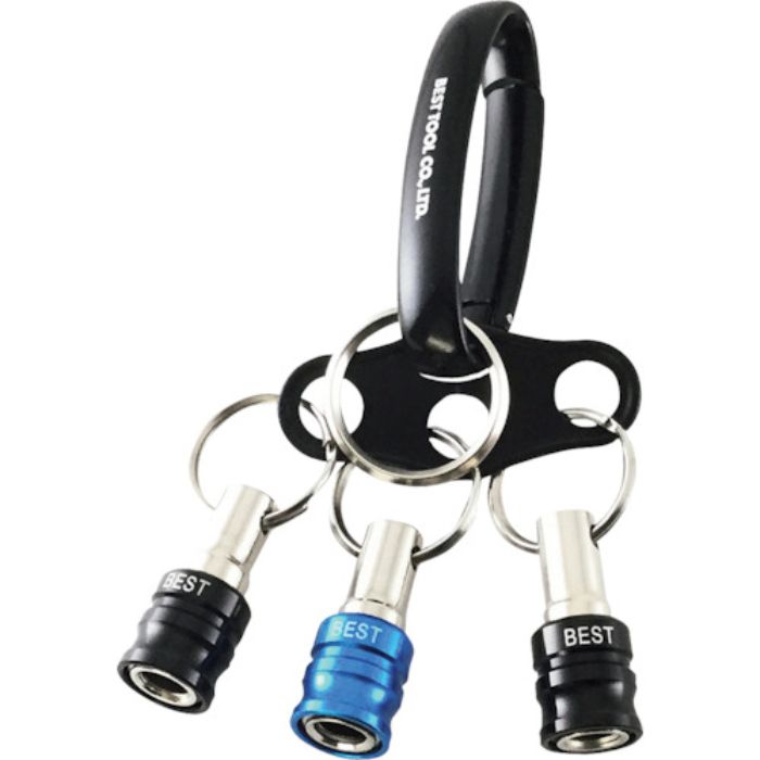 ベストツール BEST 3pcs.ビットホルダー オーバルカラビナ・3つ穴プレート付 青(Tcode:3624451)