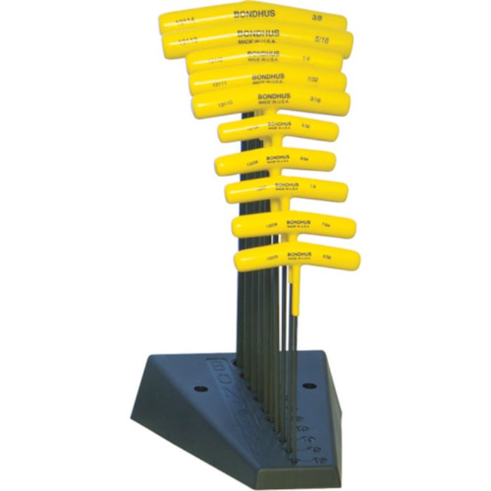 ボンダス ボールポイント六角T-ハンドル インチ セット10本組(3/32-3/8+スタンド)(Tcode:3275043)