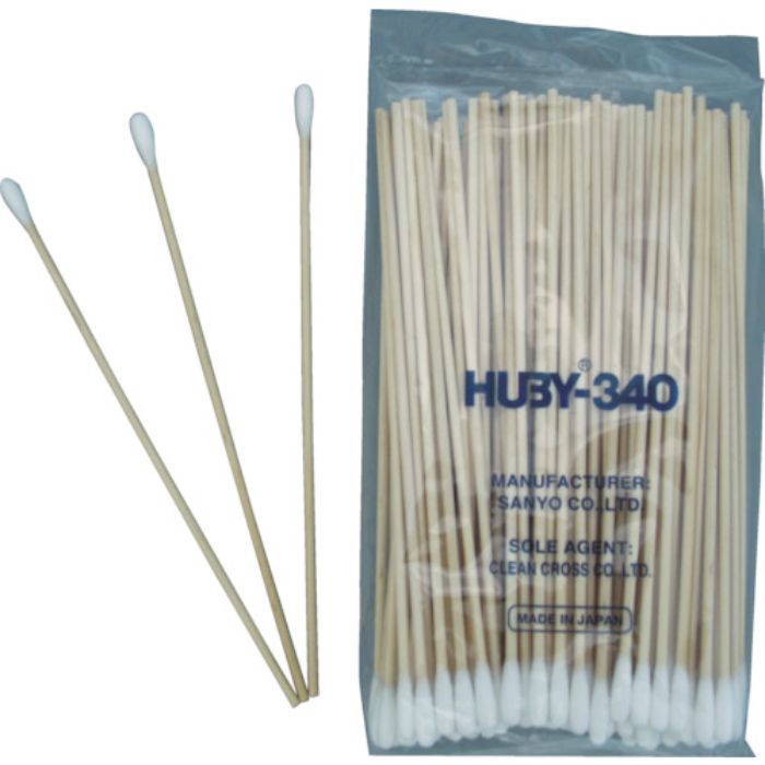 HUBY 6インチ 工業用綿棒(先端砲弾型/木軸)CA-006MB (2000本入)(Tcode:3651932)