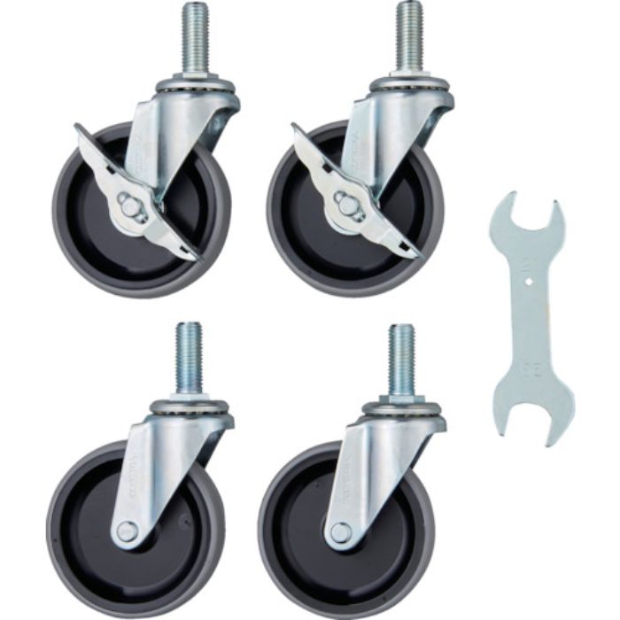 TRUSCO ステンレス製ワゴン用キャスターセット クリーンフェニックスワゴン用 100Φ NU車輪 スチール金具(Tcode:3938077)