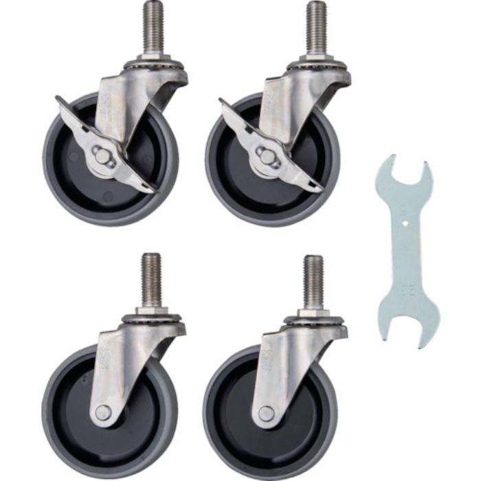 TRUSCO ステンレス製ワゴン用キャスターセット クリーンフェニックスワゴン用 100Φ NU車輪 SUS金具(Tcode:3931170)