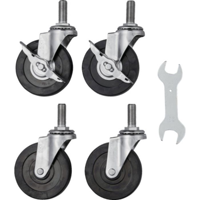 TRUSCO ステンレス製ワゴン用キャスターセット クリーンフェニックスワゴン用 100Φ 導電車輪 SUS金具(Tcode:3931188)