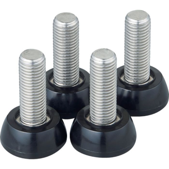 TRUSCO ステンレス製ワゴン用アジャスターセット クリーンフェニックスワゴン用 M16 導電 4本入(Tcode:4939409)