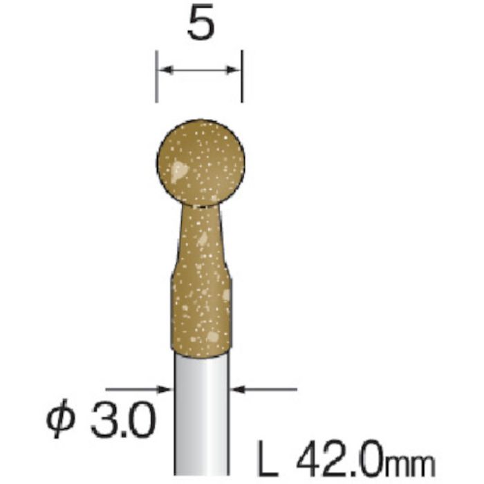 ミニモ 研削用ゴム砥石 WA ミディアム#220 φ5 (10本入)(Tcode:8526880)