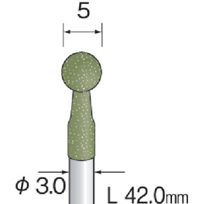 ミニモ 研磨用ゴム砥石 WA ミディアム#180 φ5 (10本入)(Tcode:8526905)