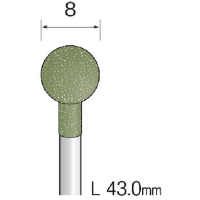 ミニモ 研磨用ゴム砥石 WA ミディアム#320 φ8 (10本入)(Tcode:8526919)