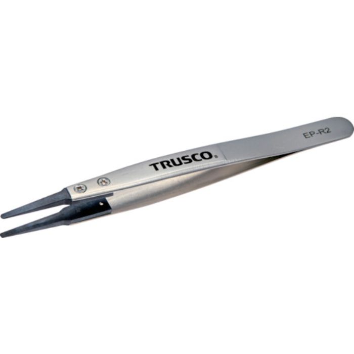TRUSCO ESDチップピンセット 先丸型 先端幅2mm(Tcode:3637941)