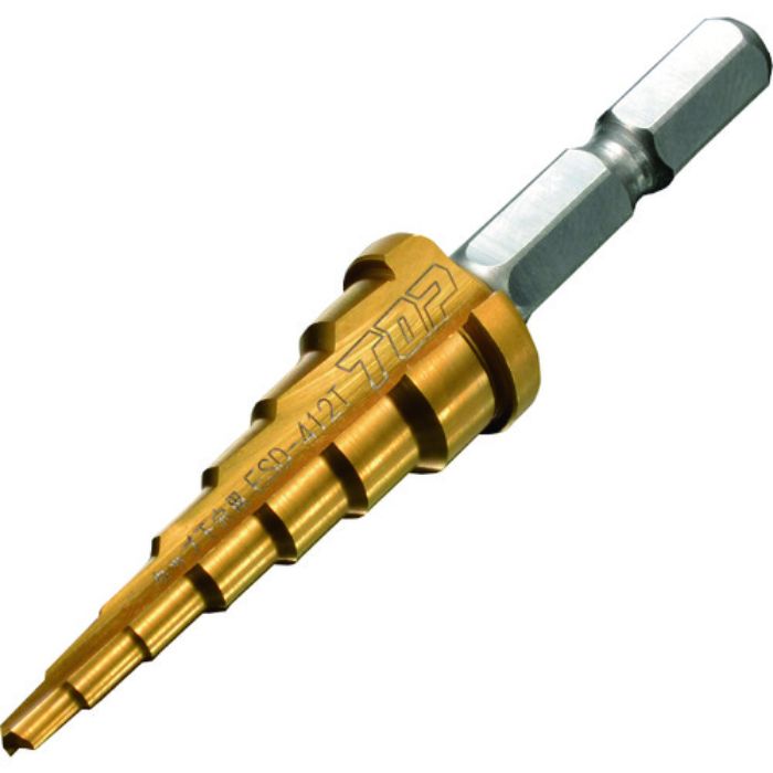 TOP 電動ドリル用タップ下穴用ステップドリル 7段 穴あけ寸法Φ3.3〜13.0(Tcode:1446737)