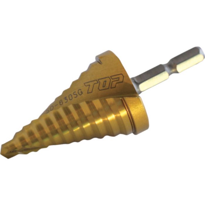 TOP 電動ドリル用六角シャンクスパイラルステップドリル ゴールドタイプ(Tcode:3970892)