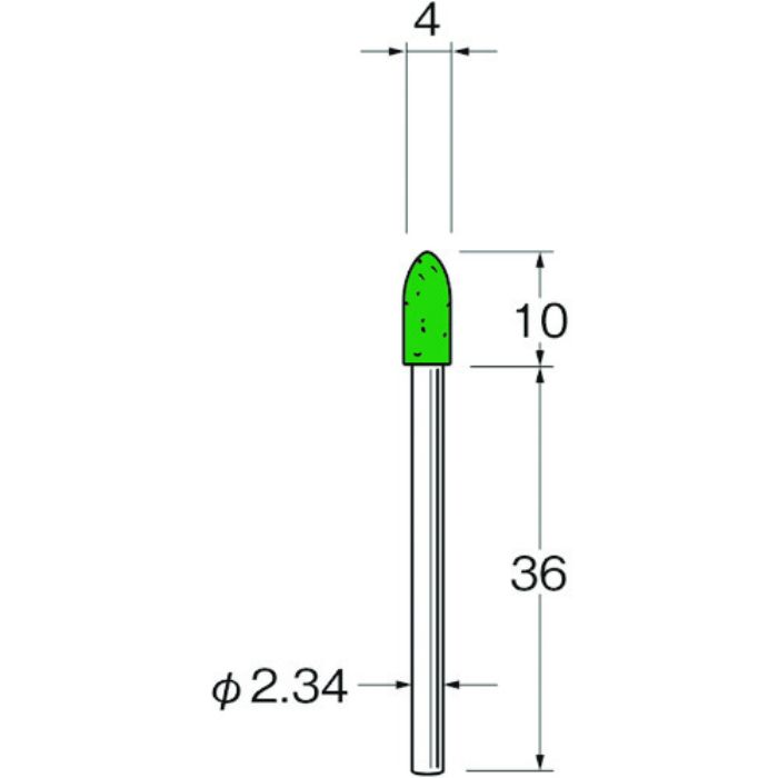 リューター 軸付フェルトバフ外径(mm):4全長(mm):46(Tcode:1282903)