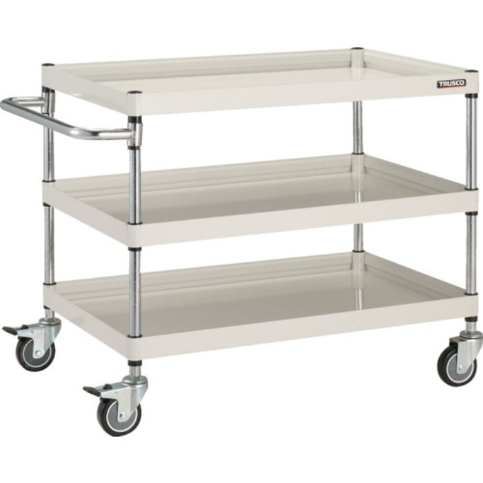 TRUSCO ツールワゴン ファルコンワゴン 900×600 ウレタン車輪 ホワイト(Tcode:4369599)