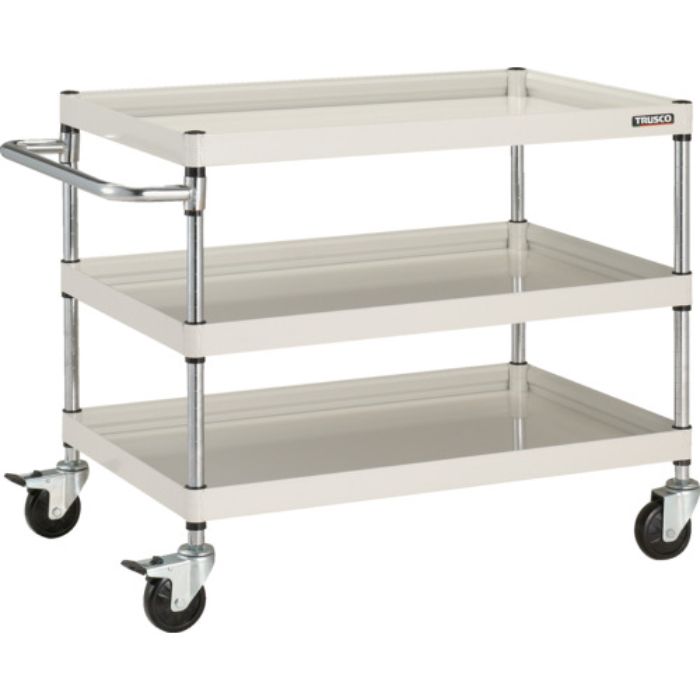 TRUSCO ツールワゴン ファルコンワゴン900X600 ゴム車輪 ホワイト(Tcode:4369611)