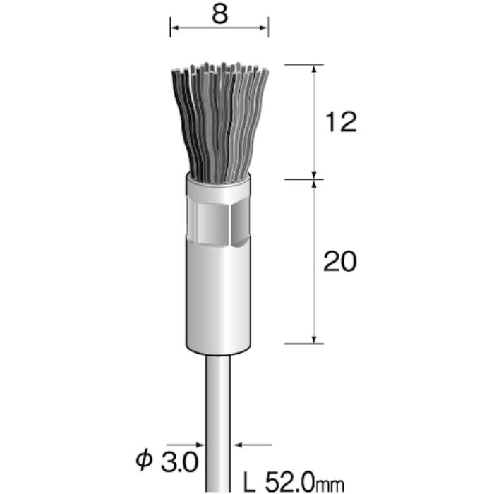 ミニモ ダイヤモンド砥粒入りナイロンブラシ エンド#400 Φ8(Tcode:8526036)