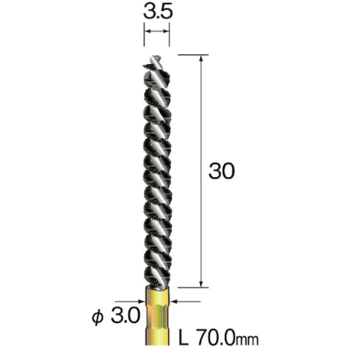 ミニモ スパイラルホールブラシ 砥粒入りナイロン#600 Φ3.5(Tcode:8530426)