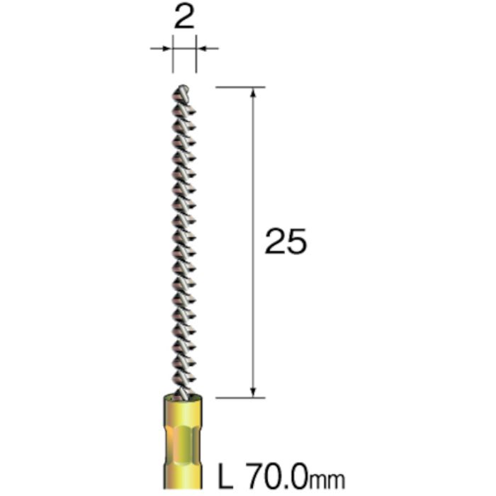 ミニモ スパイラルホールブラシ 真鍮 Φ2(Tcode:8530438)