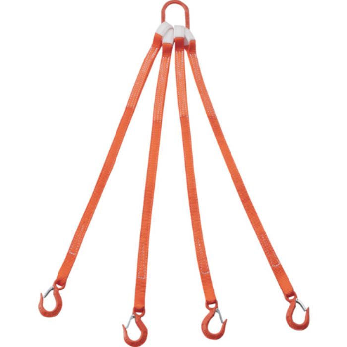 TRUSCO 4本吊ベルトスリングセット 25mm幅X1m 吊り角度60°時荷重0.86t(最大使用荷重1t)(Tcode:2580319)