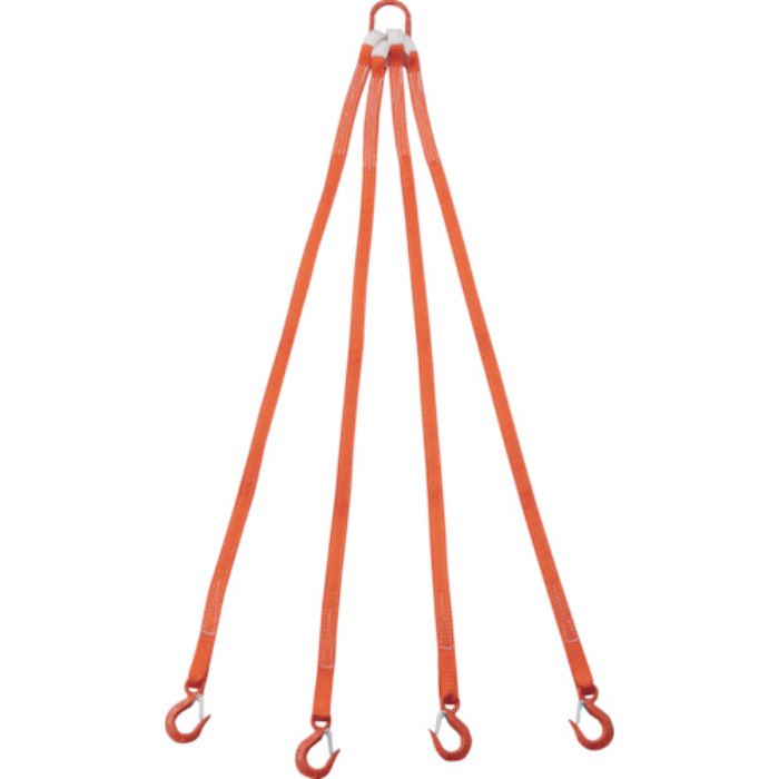 TRUSCO 4本吊ベルトスリングセット 25mm幅X1.5m 吊り角度60°時荷重0.86t(最大使用荷重1t)(Tcode:2580323)